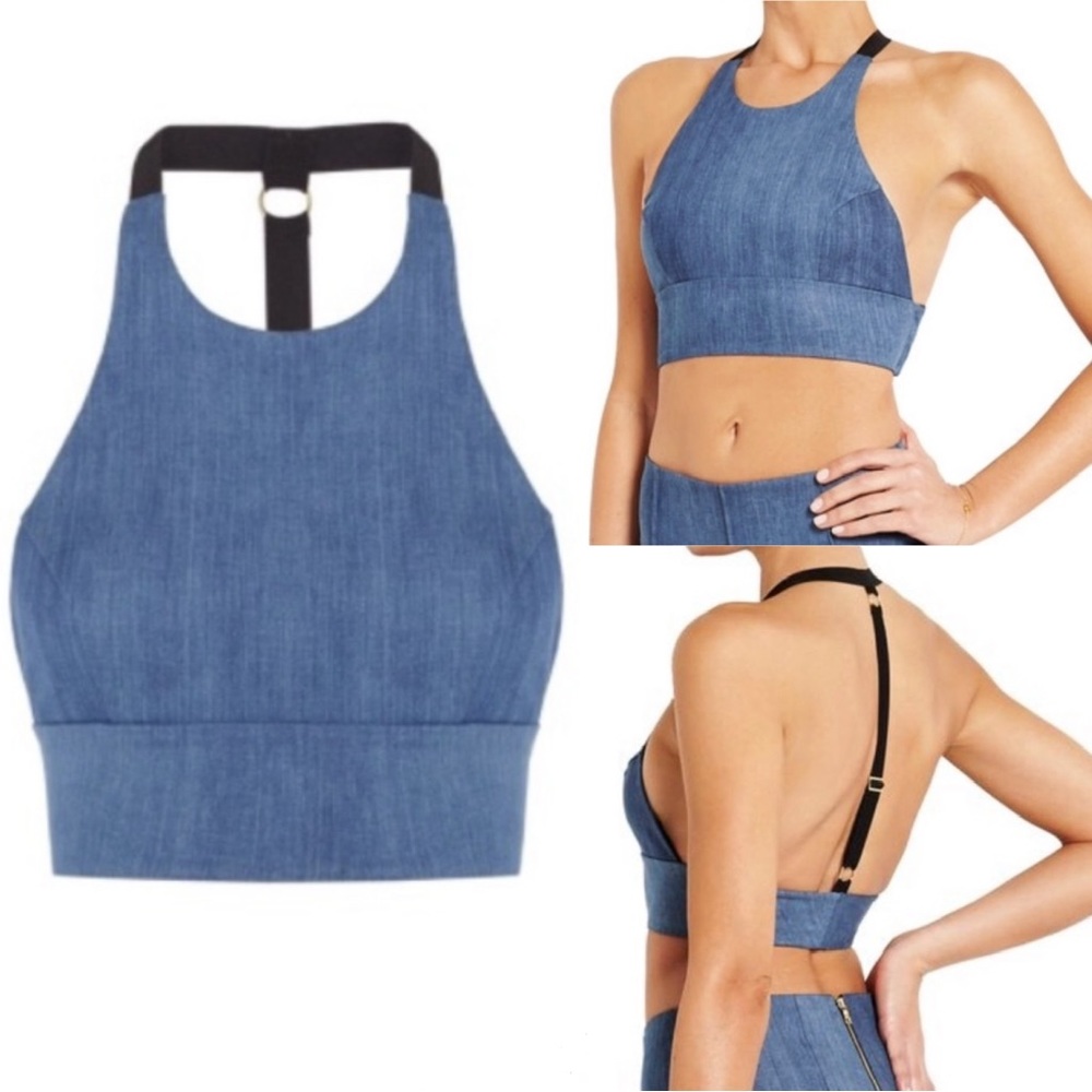 Noe Garments James T-back Denim Halter Bra top undergarments bralette blue Jean